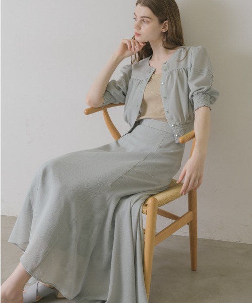 idem（イデム）の「sheer check random flare skirt/シアーチェックスカート（スカート・レディース・ベージュ/ブラウン/ブルー・FREE/SMALL）」の3枚目の写真