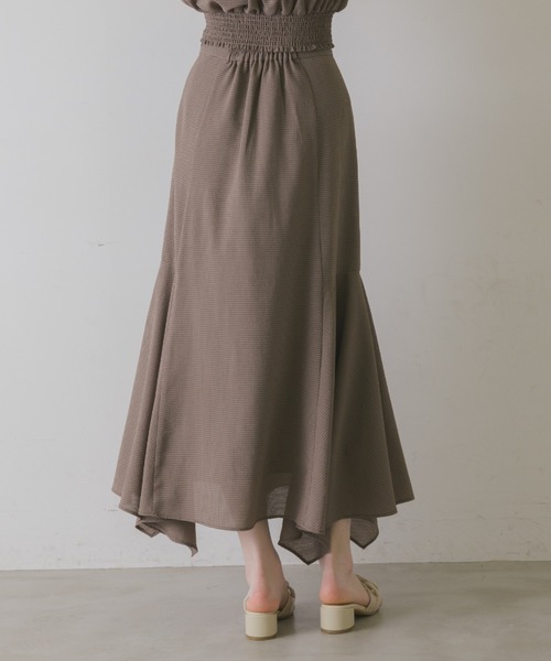 idem（イデム）の「sheer check random flare skirt/シアーチェックスカート（スカート・レディース・ベージュ/ブラウン/ブルー・FREE/SMALL）」の15枚目の写真
