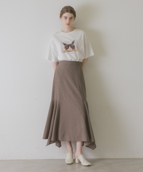 idem（イデム）の「sheer check random flare skirt/シアーチェックスカート（スカート・レディース・ベージュ/ブラウン/ブルー・FREE/SMALL）」の18枚目の写真