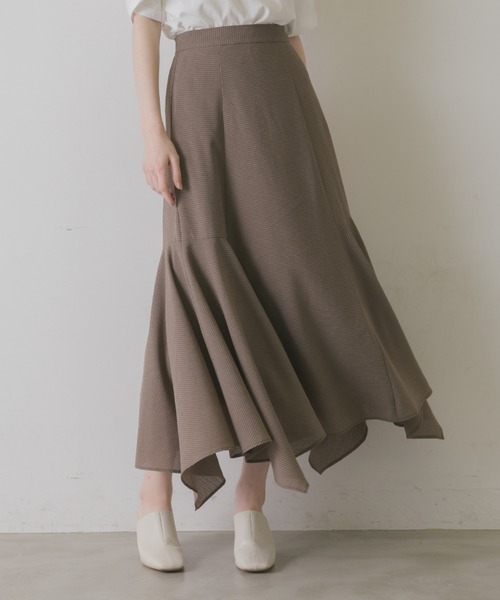 idem（イデム）の「sheer check random flare skirt/シアーチェックスカート（スカート・レディース・ベージュ/ブラウン/ブルー・FREE/SMALL）」の10枚目の写真