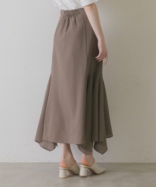 idem（イデム）の「sheer check random flare skirt/シアーチェックスカート（スカート・レディース・ベージュ/ブラウン/ブルー・FREE/SMALL）」の11枚目の写真