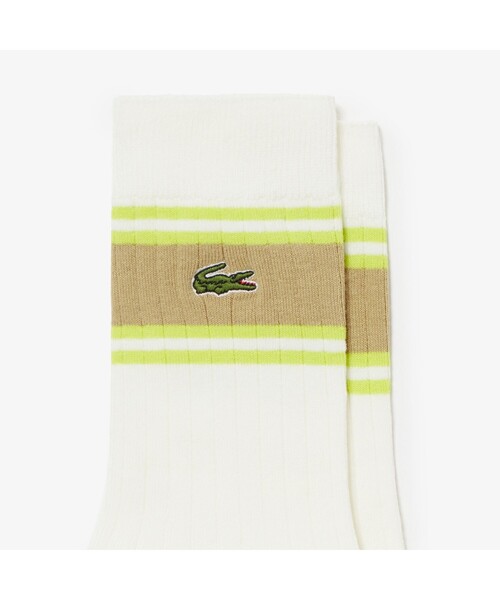 LACOSTE（ラコステ）の「ボーダー切り替えリブニットソックス（ソックス/靴下・メンズ・ブラック/グレー/ネイビー/オフホワイト・24.0cm）」の8枚目の写真
