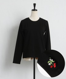 袖口ワンポイント刺繍ボディケアカットソー