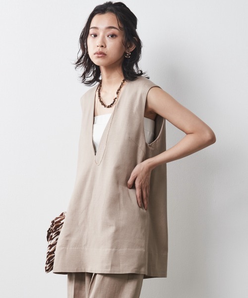 CHIC STYLE（シックスタイル）の「＜大きいサイズ＞レーヨン麻V
