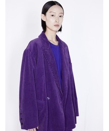 Oversized Retro Double-breasted Corduroy Jacket