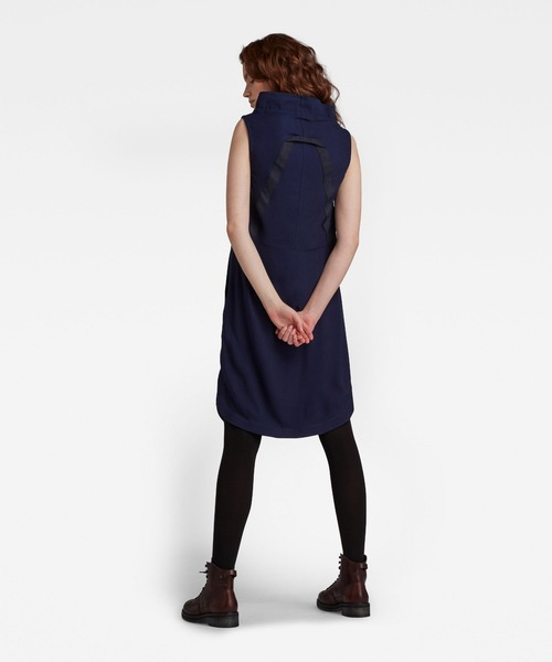 G-STAR(ジースター)の「MILLERY MOCK DRESS/ミリタリーディテールモックネックワンピース(ワンピース・レディース・ダークブルー・MEDIUM/SMALL/X-SMALL)」の3枚目の写真