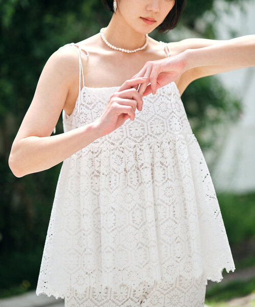 新品 SLOBE IENA habi レースティアードブラウス SLOBE IENA（スローブイエナ）の「habi レースティアード