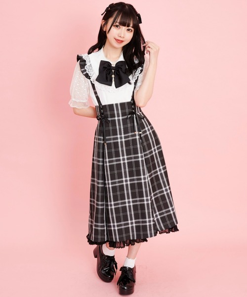 Secret Honey（シークレットハニー）の「タックマチ裾プリーツスカート（スカート・レディース・ブラックミックス・MEDIUM）」の2枚目の写真