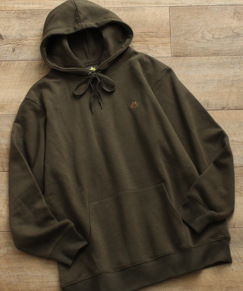 LOGOS park(ロゴスパーク)の「【LOGOS Park/ロゴスパーク】裏起毛 ワンポイントロゴ刺繍 プルオーバーパーカー(パーカー・レディース・スミクロ/カーキ/マスタード/グレイッシュベージュ・L/M)」の4枚目の写真