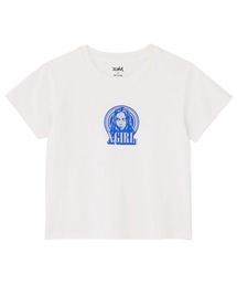 X-girl | GLITTER CIRCLE BACKGROUND FACE LOGO S/S BABY TEE(Tシャツ/カットソー)
