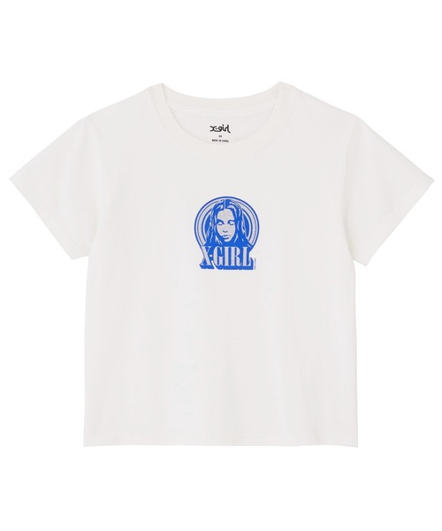 人気 X-girl GLITTER CIRCLE BACKGROUND FACE LOGO S/S BABY TEE 人気 X-girl GLITTER CIRCLE BACKGROUND FACE LOGO S/S BABY TEE