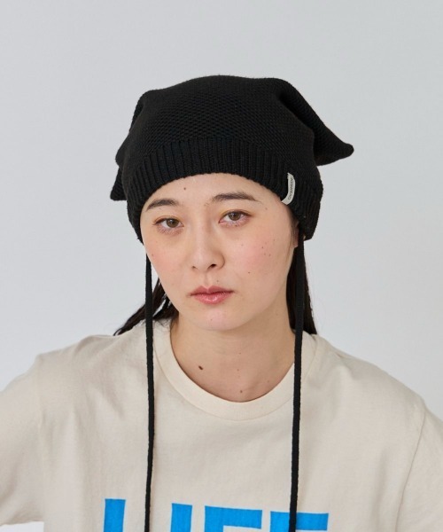 OVERRIDE（オーバーライド）の「【mini12月号掲載】OVERRIDE KNIT LOOSE CAT BEANIE SG / オーバーライド（ニットキャップ/ビーニー・レディース・グレー/ブラック/レッド・57~59cm）」の22枚目の写真