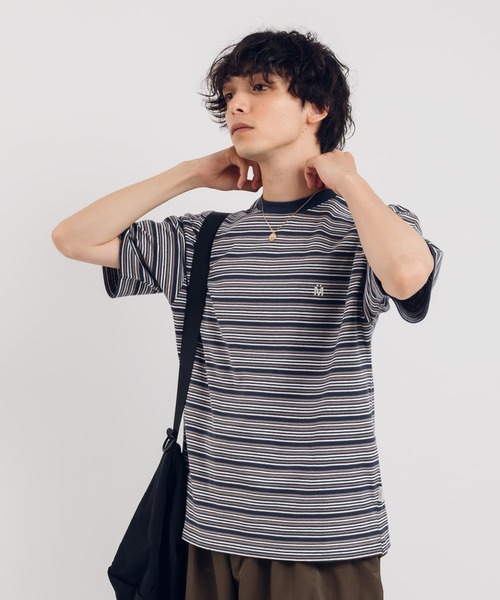MUHET(ミュエータ)の「マルチボーダーTシャツ(Tシャツ/カットソー・レディース・ネイビー/カーキ・MEDIUM/X-LARGE)」の10枚目の写真