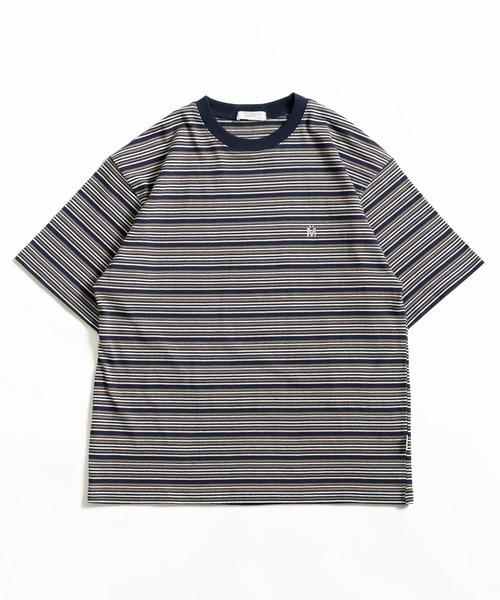 MUHET(ミュエータ)の「マルチボーダーTシャツ(Tシャツ/カットソー・レディース・ネイビー/カーキ・MEDIUM/X-LARGE)」の5枚目の写真