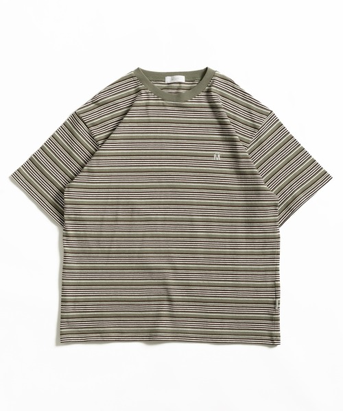 MUHET(ミュエータ)の「マルチボーダーTシャツ(Tシャツ/カットソー・レディース・ネイビー/カーキ・MEDIUM/X-LARGE)」の13枚目の写真