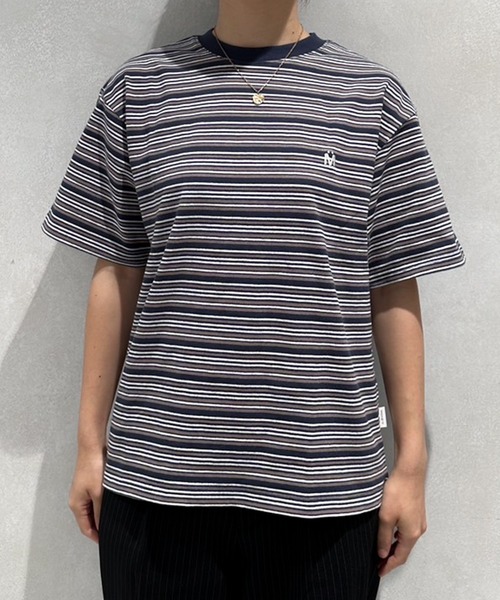 MUHET(ミュエータ)の「マルチボーダーTシャツ(Tシャツ/カットソー・レディース・ネイビー/カーキ・MEDIUM/X-LARGE)」の21枚目の写真
