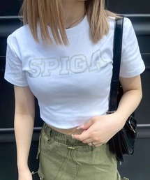 SPIGA | SPIGAﾛｺﾞﾗｲﾝｽﾄｰﾝTｼｬﾂ(Tシャツ/カットソー)