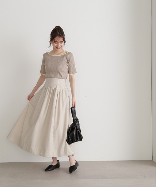 N.（N. Natural Beauty Basic）（エヌエヌナチュラルビューティーベーシック）の「◆バイカラークロスリブニット（ニット/セーター・レディース・ネイビー/ブルー/グレイッシュベージュ・MEDIUM）」の6枚目の写真