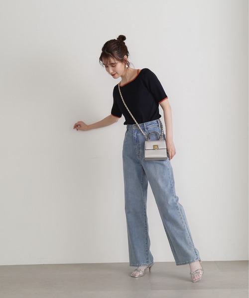 N.（N. Natural Beauty Basic）（エヌエヌナチュラルビューティーベーシック）の「◆バイカラークロスリブニット（ニット/セーター・レディース・ネイビー/ブルー/グレイッシュベージュ・MEDIUM）」の21枚目の写真