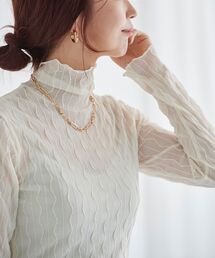 le.coeur blanc | ウエーブ柄シアータートル(Tシャツ/カットソー)