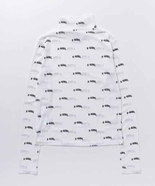 X-girl（エックスガール）の「LOGO SHEER HIGH NECK TOP（Tシャツ/カットソー・レディース・ホワイト/ライトパープル・M/S）」の11枚目の写真
