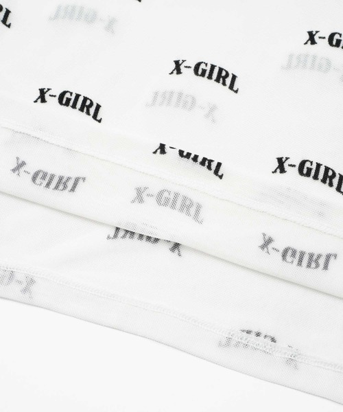 X-girl（エックスガール）の「LOGO SHEER HIGH NECK TOP（Tシャツ/カットソー・レディース・ホワイト/ライトパープル・M/S）」の8枚目の写真