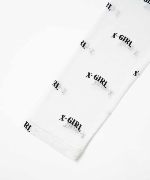 X-girl（エックスガール）の「LOGO SHEER HIGH NECK TOP（Tシャツ/カットソー・レディース・ホワイト/ライトパープル・M/S）」の9枚目の写真
