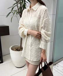 【WEB限定商品】フラワージャガードシャツ