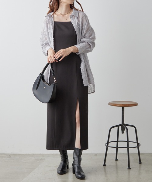 one after another NICE CLAUP(ワンアフターアナザーナイスクラップ)の「【WEB限定商品】フラワージャガードシャツ(シャツ/ブラウス・レディース・アイボリー/グレー/ネイビー/ピンク・FREE)」の21枚目の写真