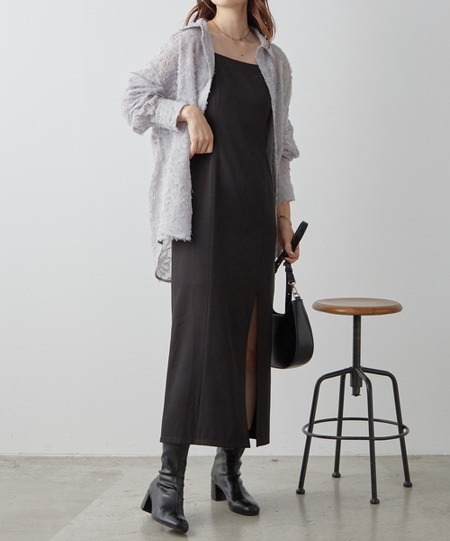 one after another NICE CLAUP(ワンアフターアナザーナイスクラップ)の「【WEB限定商品】フラワージャガードシャツ(シャツ/ブラウス・レディース・アイボリー/グレー/ネイビー/ピンク・FREE)」の22枚目の写真