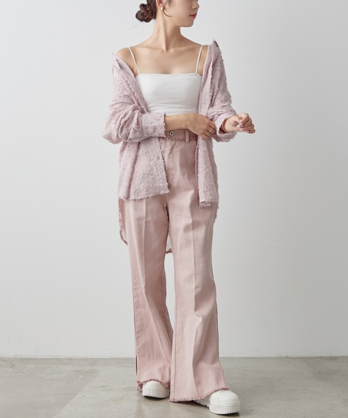 one after another NICE CLAUP(ワンアフターアナザーナイスクラップ)の「【WEB限定商品】フラワージャガードシャツ(シャツ/ブラウス・レディース・アイボリー/グレー/ネイビー/ピンク・FREE)」の15枚目の写真