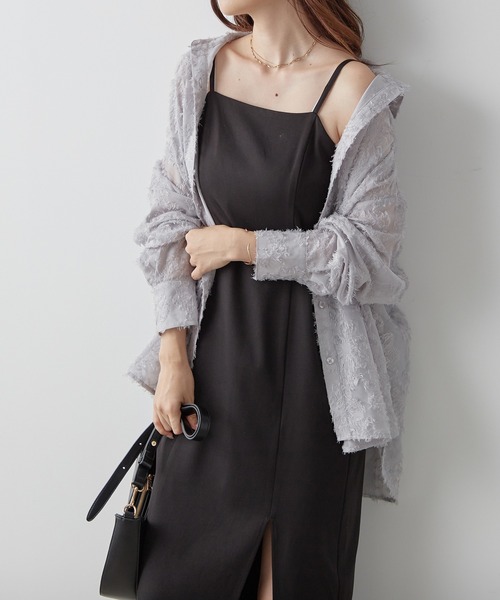 one after another NICE CLAUP(ワンアフターアナザーナイスクラップ)の「【WEB限定商品】フラワージャガードシャツ(シャツ/ブラウス・レディース・アイボリー/グレー/ネイビー/ピンク・FREE)」の20枚目の写真