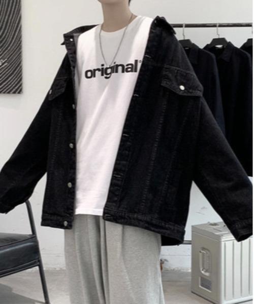 Burner（バーナー）の「【OKUOKU　0909】オーバーシルエット デニムジャケット oku-outer-705117749574-38 MC U（デニムジャケット・メンズ・ブラック/ブルー・M/L/XL）」の5枚目の写真