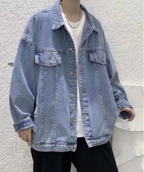 Burner（バーナー）の「【OKUOKU　0909】オーバーシルエット デニムジャケット oku-outer-705117749574-38 MC U（デニムジャケット・メンズ・ブラック/ブルー・M/L/XL）」の11枚目の写真