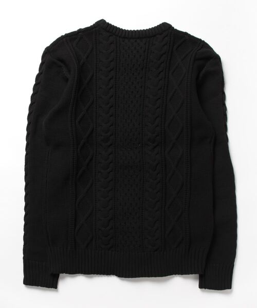 Blue Standard （ブルースタンダード）の「【BLUE STANDARD/ブルースタンダード】　軽量ウォッシャブルアランクルー  アンチピリング アラン柄 イージーケア（ニット/セーター・メンズ・杢グレー/ブルー/オフホワイト/ネイビー/ブルーグレー/ブラック・X-LARGE/SMALL/MEDIUM/LARGE）」の7枚目の写真