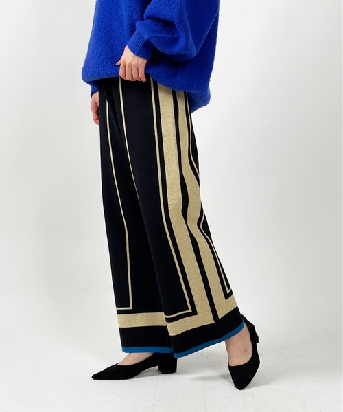 PICCIN(ピッチン)の「【WEB限定】パネルラインニットパンツ(その他パンツ・レディース・ベージュ/ブラック・M)」の5枚目の写真
