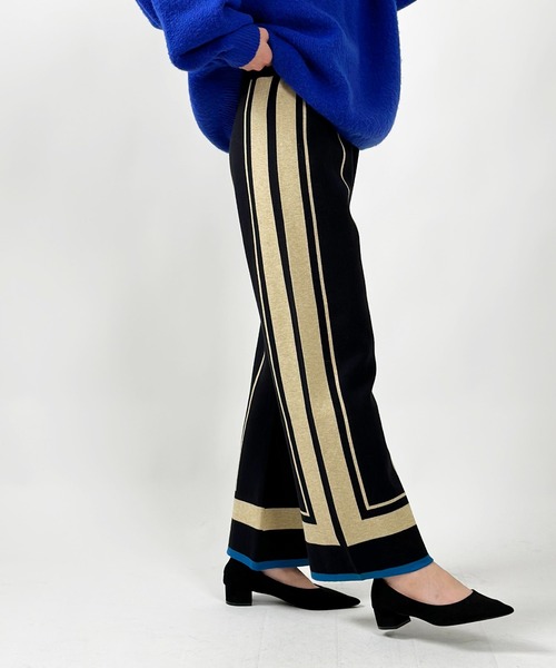 PICCIN(ピッチン)の「【WEB限定】パネルラインニットパンツ(その他パンツ・レディース・ベージュ/ブラック・M)」の4枚目の写真