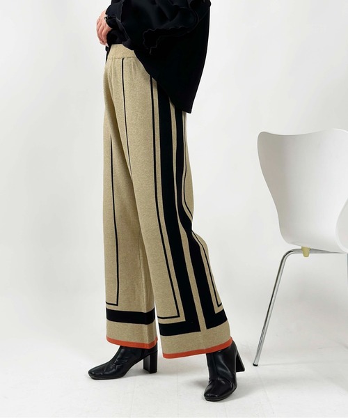 PICCIN(ピッチン)の「【WEB限定】パネルラインニットパンツ(その他パンツ・レディース・ベージュ/ブラック・M)」の14枚目の写真