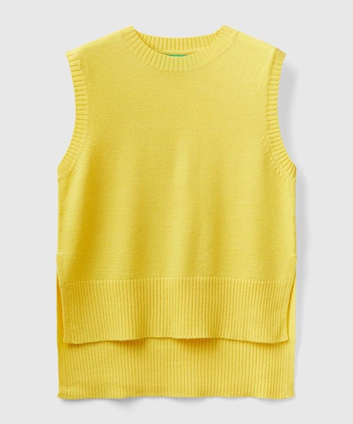ユナイテッド カラーズ オブ ベネトン UNITED COLORS OF BENETTON. クルーネックサイドスリットニットベスト・ジレ （30F） ユナイテッド カラーズ オブ ベネトン UNITED COLORS OF