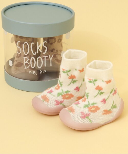 BREEZE(ブリーズ)の「総柄ベビーソックスブーティー(ベビーシューズ/ベビーソックス・キッズ・ベージュ/その他3/キャメル/アイボリー・12.5/11.5)」の1枚目の写真