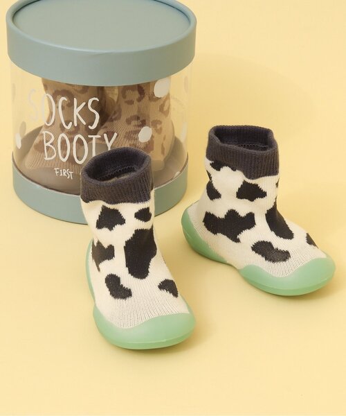 BREEZE(ブリーズ)の「総柄ベビーソックスブーティー(ベビーシューズ/ベビーソックス・キッズ・ベージュ/その他3/キャメル/アイボリー・12.5/11.5)」の2枚目の写真