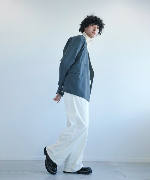 aimoha(アイモハ)の「aimoha menノーカラージャケット(ノーカラージャケット・メンズ・グレー/ブラック・M/L/XL)」の6枚目の写真