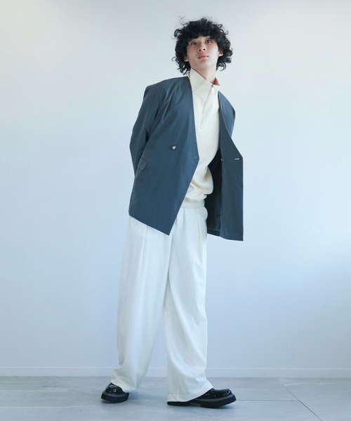 aimoha(アイモハ)の「aimoha menノーカラージャケット(ノーカラージャケット・メンズ・グレー/ブラック・M/L/XL)」の7枚目の写真
