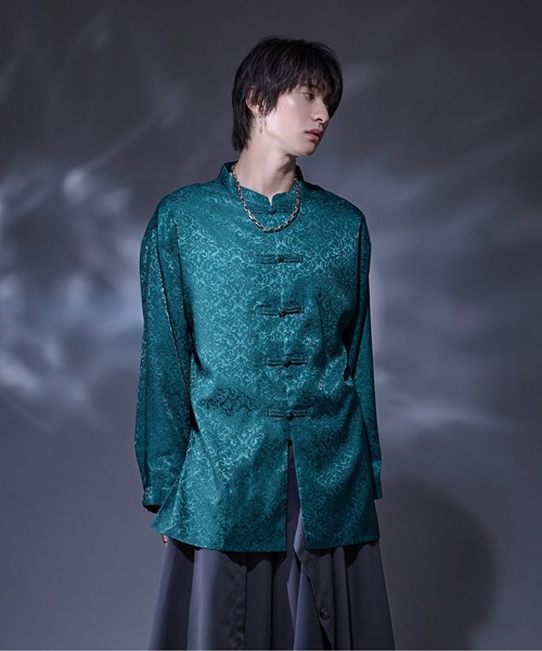 【RT-71622】CDG チャイナシャツ＆丸襟シャツ 2点セット ジャガードチャイナシャツ（シャツ/ブラウス）｜Ellno Loset（エルノ