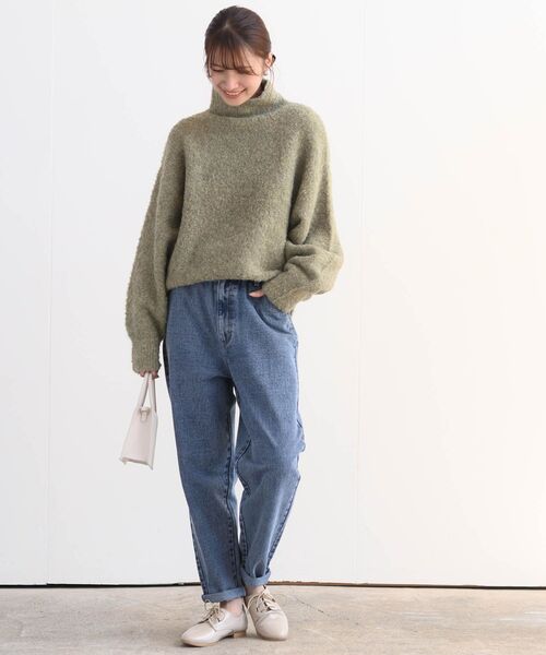 rps（アールピーエス）の「ウエストギャザーマムパンツ（デニムパンツ・レディース・アイボリー/カーキ/ブルー/インディゴブルー/ネイビー/ブラック・L/M）」の22枚目の写真