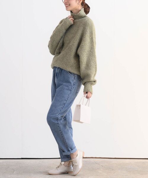 rps（アールピーエス）の「ウエストギャザーマムパンツ（デニムパンツ・レディース・アイボリー/カーキ/ブルー/インディゴブルー/ネイビー/ブラック・L/M）」の21枚目の写真