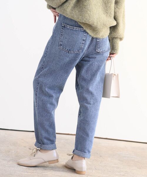 rps（アールピーエス）の「ウエストギャザーマムパンツ（デニムパンツ・レディース・アイボリー/カーキ/ブルー/インディゴブルー/ネイビー/ブラック・L/M）」の16枚目の写真