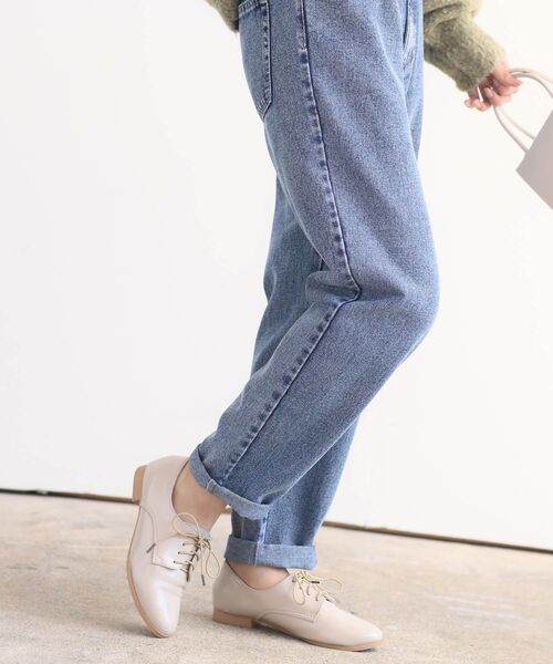 rps（アールピーエス）の「ウエストギャザーマムパンツ（デニムパンツ・レディース・アイボリー/カーキ/ブルー/インディゴブルー/ネイビー/ブラック・L/M）」の15枚目の写真