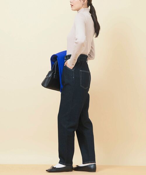 rps（アールピーエス）の「ウエストギャザーマムパンツ（デニムパンツ・レディース・アイボリー/カーキ/ブルー/インディゴブルー/ネイビー/ブラック・L/M）」の11枚目の写真