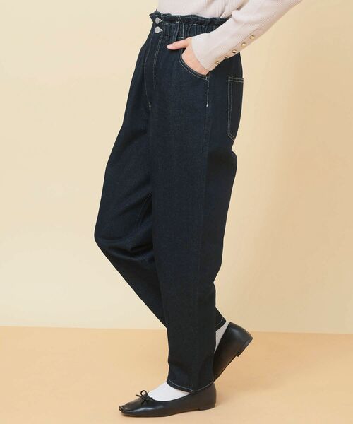 rps（アールピーエス）の「ウエストギャザーマムパンツ（デニムパンツ・レディース・アイボリー/カーキ/ブルー/インディゴブルー/ネイビー/ブラック・L/M）」の7枚目の写真